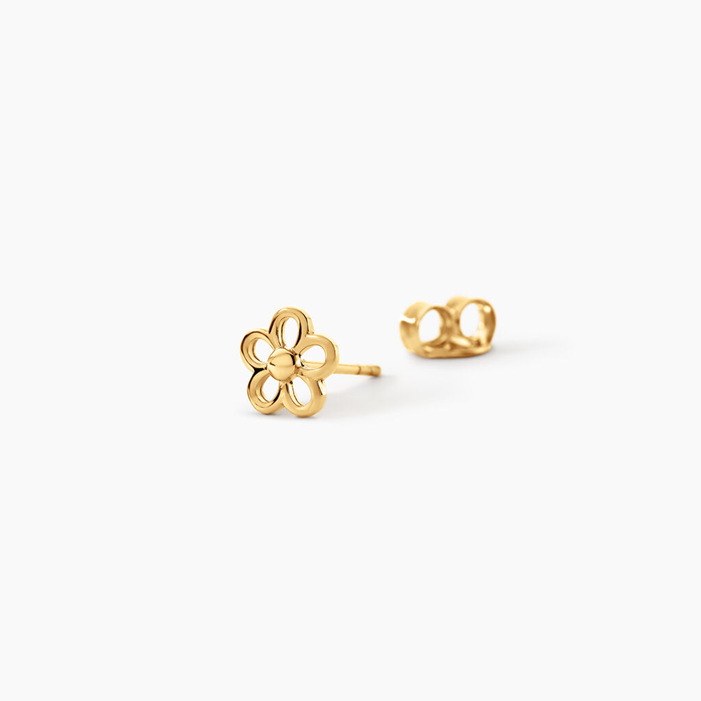 Boucles D'Oreilles Puces Philine Argent Dor&eacute; A L'Or 750/1000 - Boucles d'oreilles fantaisie Femme | Histoire d&rsquo;Or