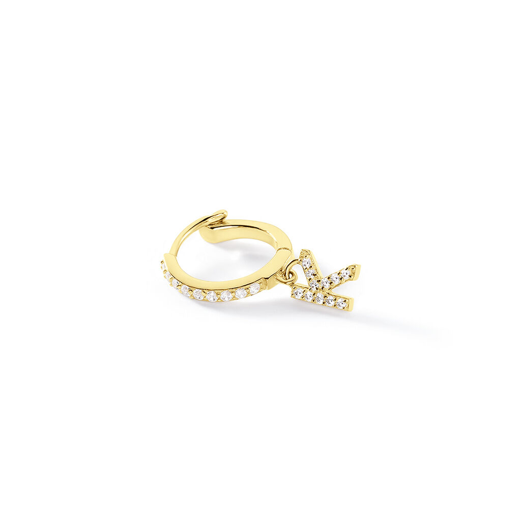 Cr&eacute;ole Unitaire L&eacute;ria Or Jaune Oxydes De Zirconium - Piercings d'oreilles Femme | Histoire d&rsquo;Or