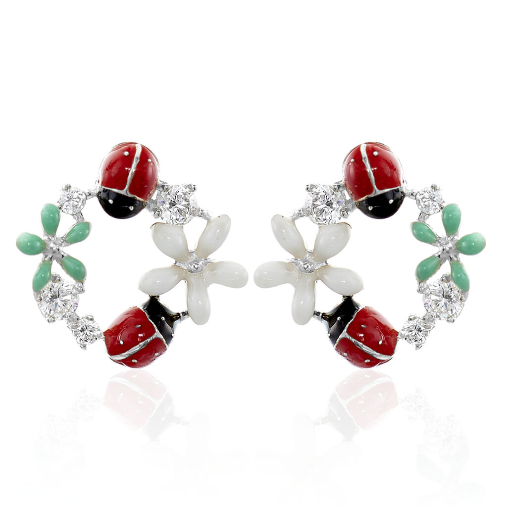 Boucles D'oreilles Pendantes Eliniane Argent Blanc Oxyde De Zirconium - Boucles d'oreilles fantaisie Femme | Histoire d&rsquo;Or