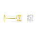 Boucles D'oreilles Puces 4 Griffes Or Jaune Diamant Synthetique - Clous d'oreilles Femme | Histoire d’Or