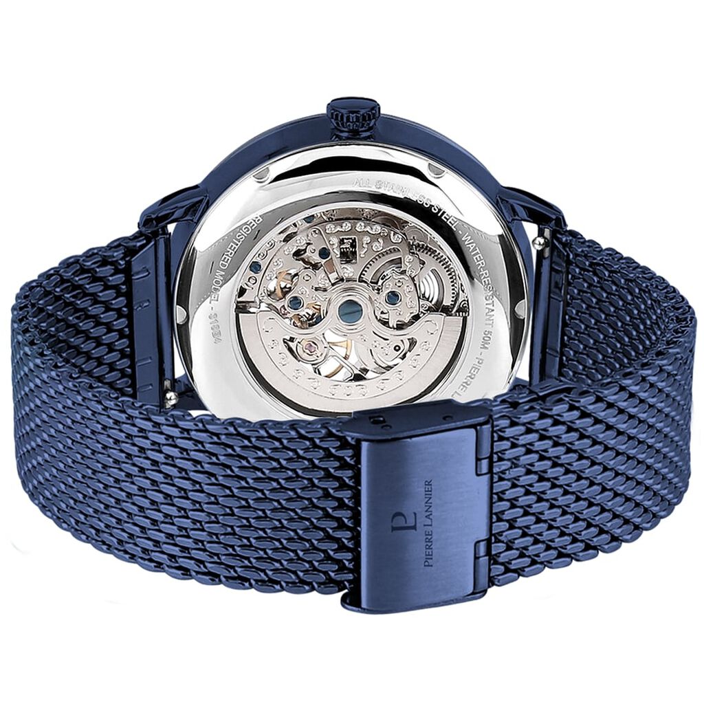 Montre Pierre Lannier Collection Automatique 42 Bleu - Montres Homme | Histoire d&rsquo;Or