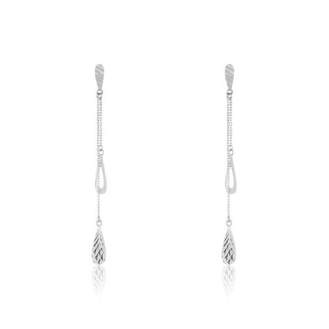 Boucles D'oreilles Pendantes Anila Gouttes Or Blanc - Boucles d'oreilles pendantes Femme | Histoire d&rsquo;Or