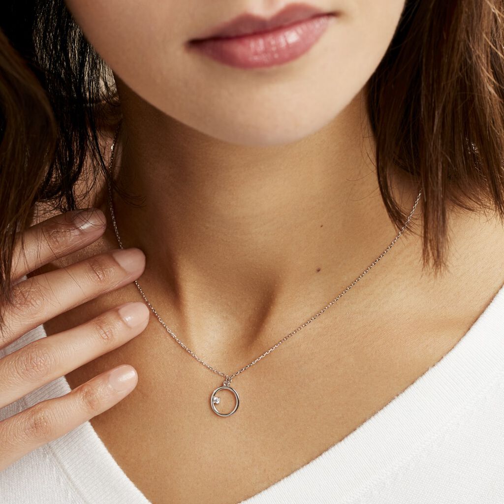 Collier Anas Argent Blanc Oxyde De Zirconium - Colliers fantaisie Femme | Histoire d’Or