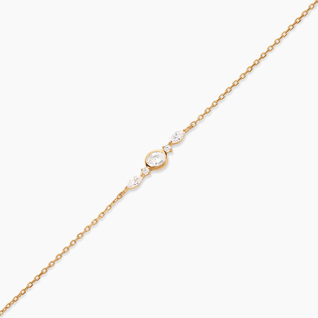 Bracelet Aurena Plaqu&eacute; Or Jaune Oxyde De Zirconium - Bracelets Femme | Histoire d&rsquo;Or