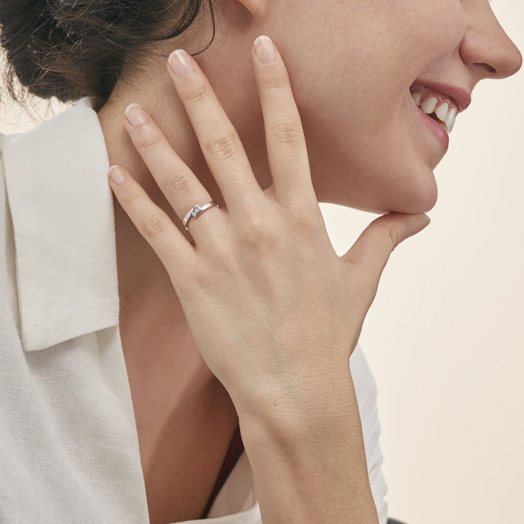 Bague Galya Or Blanc Diamant - Bagues avec pierre Femme | Histoire d’Or