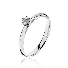 Bague Solitaire Veronika Or Blanc Diamant - Bagues solitaires Femme | Histoire d’Or