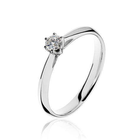 Bague Solitaire Veronika Or Blanc Diamant - Bagues solitaires Femme | Histoire d’Or
