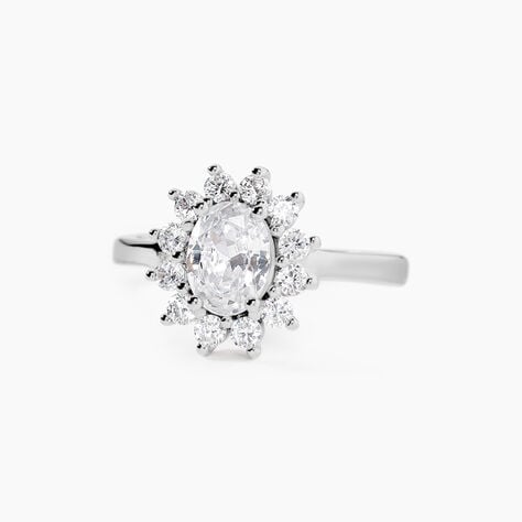 Bague Perez Argent Blanc Oxyde De Zirconium - Bagues solitaires Femme | Histoire d&rsquo;Or