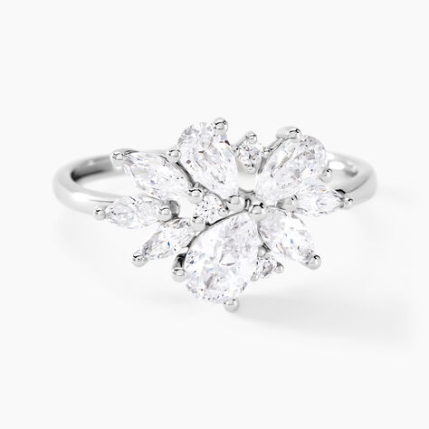 Bague Marquis Or Blanc Oxyde De Zirconium - Bagues solitaires Femme | Histoire d&rsquo;Or
