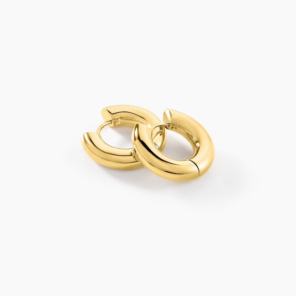 Créoles Atika Acier Jaune - Boucles d'oreilles créoles Femme | Histoire d’Or