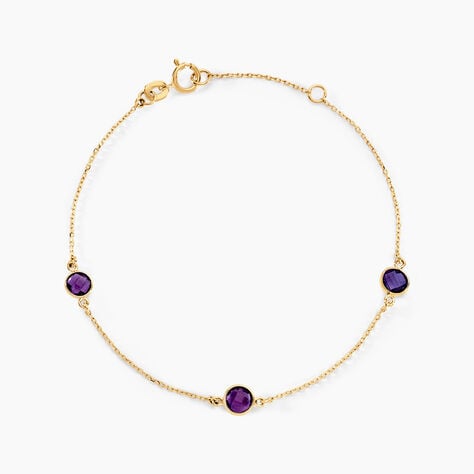 Bracelet Cressida Or Jaune Amethyste Violet - Bracelets Femme | Histoire d’Or