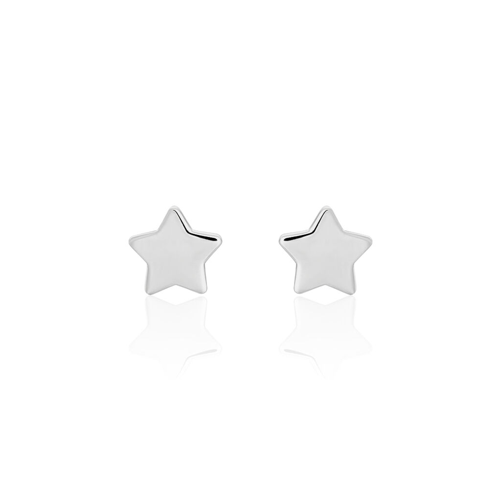 Boucles D'oreilles Puces Astre Argent Blanc - Boucles d'oreilles fantaisie Femme | Histoire d’Or