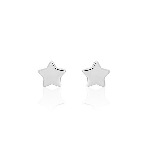 Boucles D'oreilles Puces Astre Argent Blanc - Boucles d'oreilles fantaisie Femme | Histoire d’Or