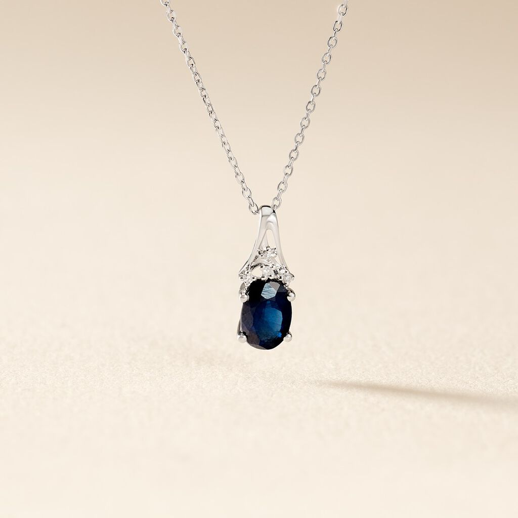 Collier Marie Or Blanc Saphir Diamant - Colliers Femme | Histoire d’Or