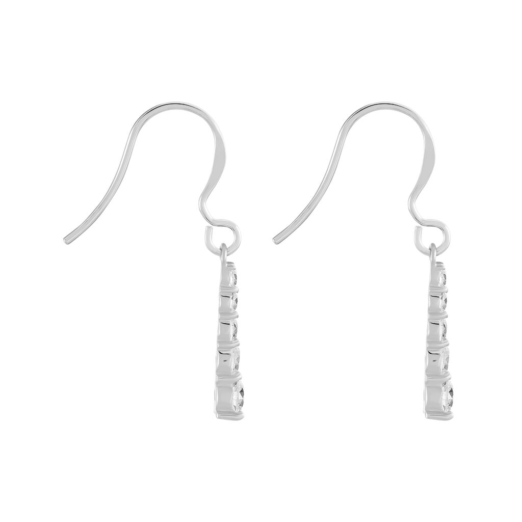 Boucles D'oreilles Pendantes Argent Blanc Henriet Oxyde De Zirconium - Boucles d'oreilles fantaisie Femme | Histoire d’Or