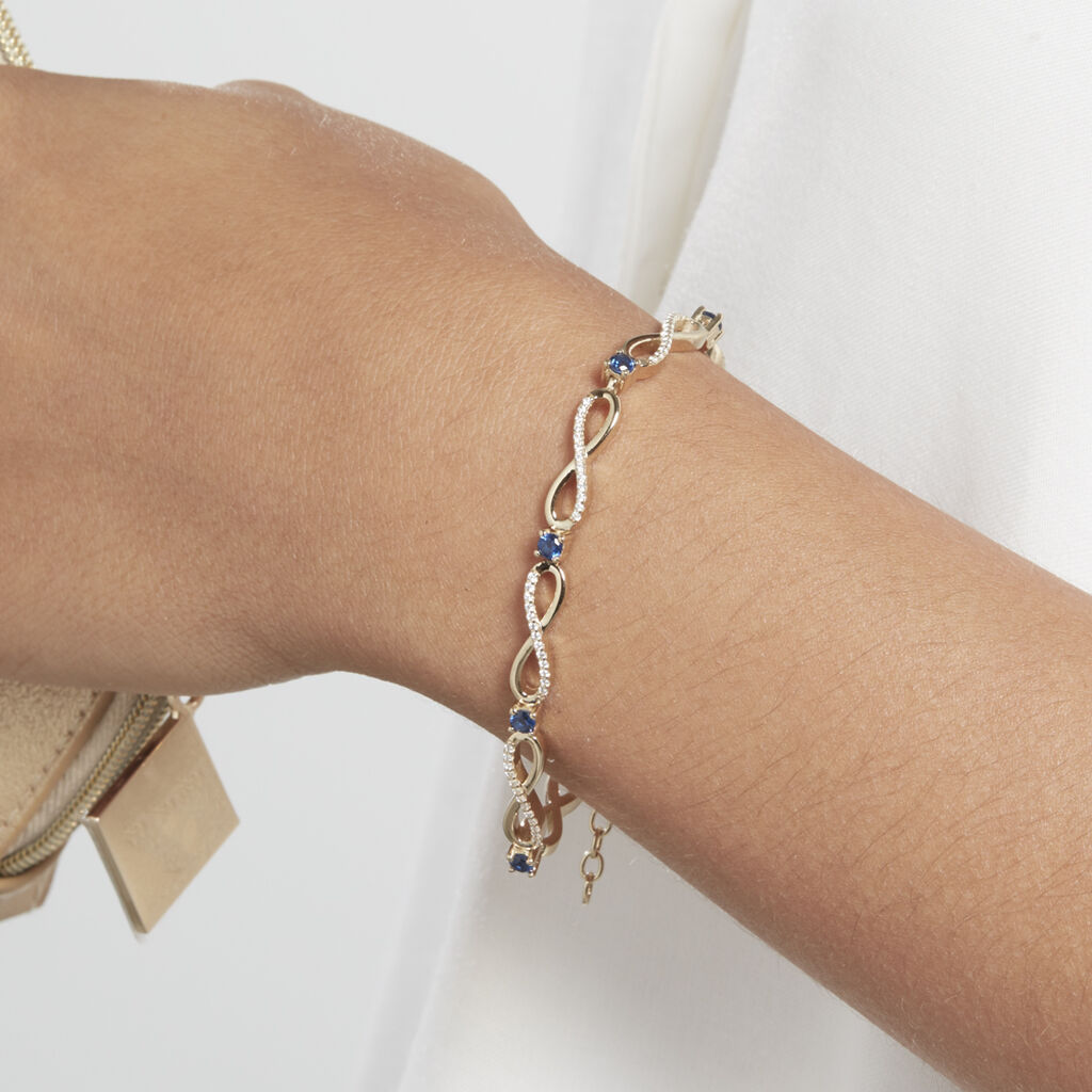 Bracelet Plaqué Or Kelian Oxydes De Zirconium Et Pierres Bleues - Bracelets Femme | Histoire d’Or