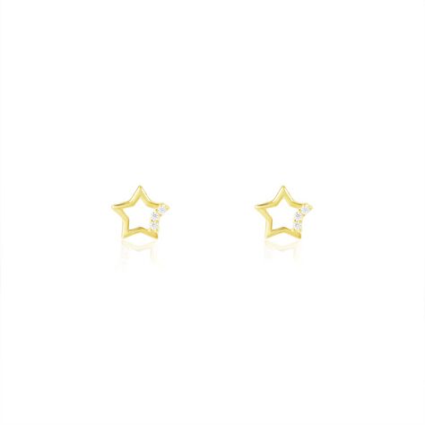 Boucles D'oreilles Puces Camomille Or Jaune Oxyde De Zirconium - Boucles d'Oreilles Etoile Enfant | Histoire d’Or