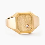 Chevali&egrave;re Malcolm Carree Or Jaune Oxyde De Zirconium - Bagues solitaires Homme | Histoire d&rsquo;Or