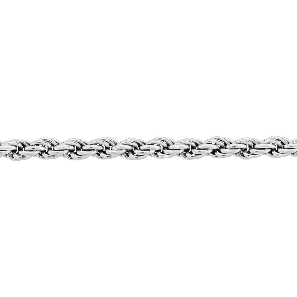 Collier Cacilda Maille Corde Argent Blanc