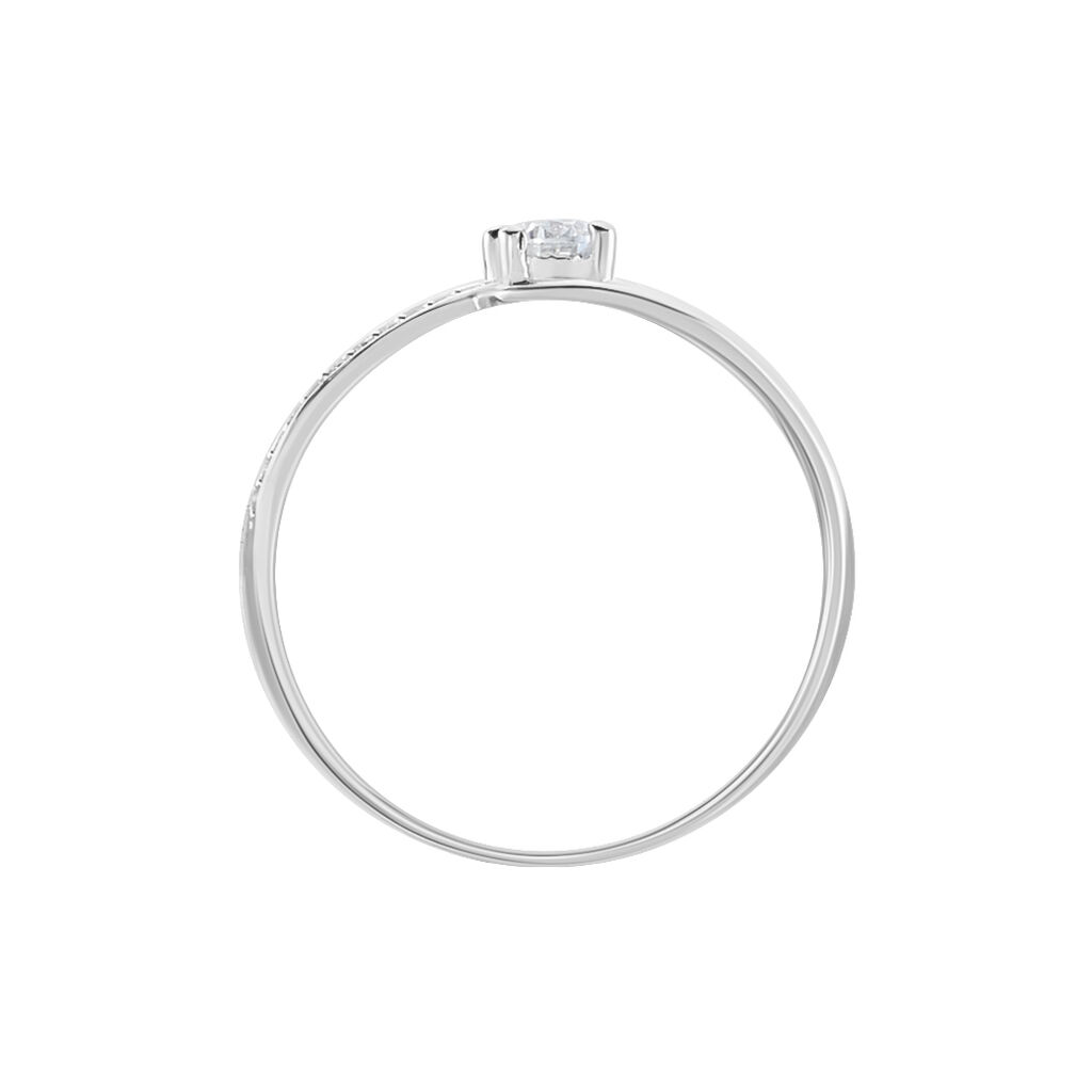 Bague Armelle Or Blanc Oxyde De Zirconium - Bagues solitaires Femme | Histoire d&rsquo;Or