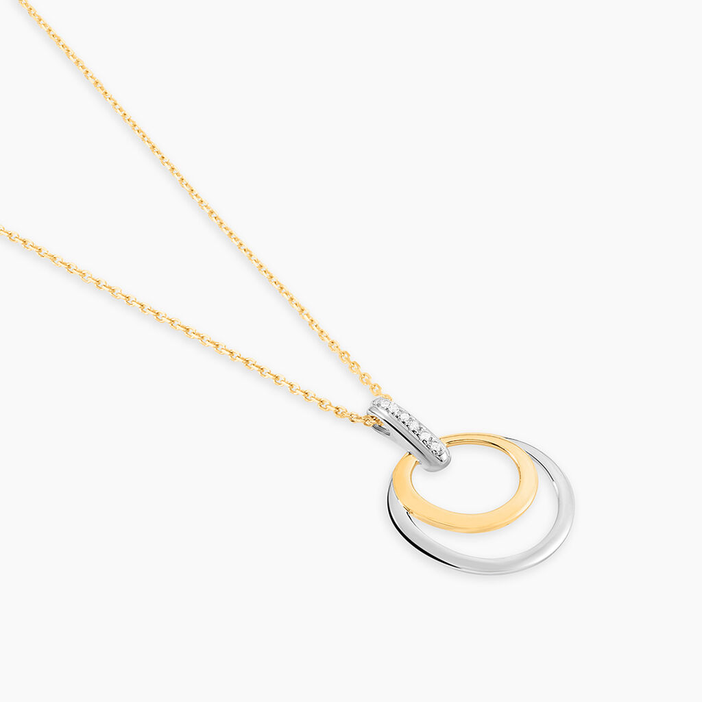 Collier Or Bicolore Blanc Et Jaune Eloisia Diamants - Colliers Femme | Histoire d’Or