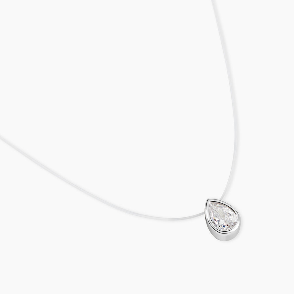 Collier Nylon Argent Blanc Oxyde - Colliers fantaisie Femme | Histoire d&rsquo;Or