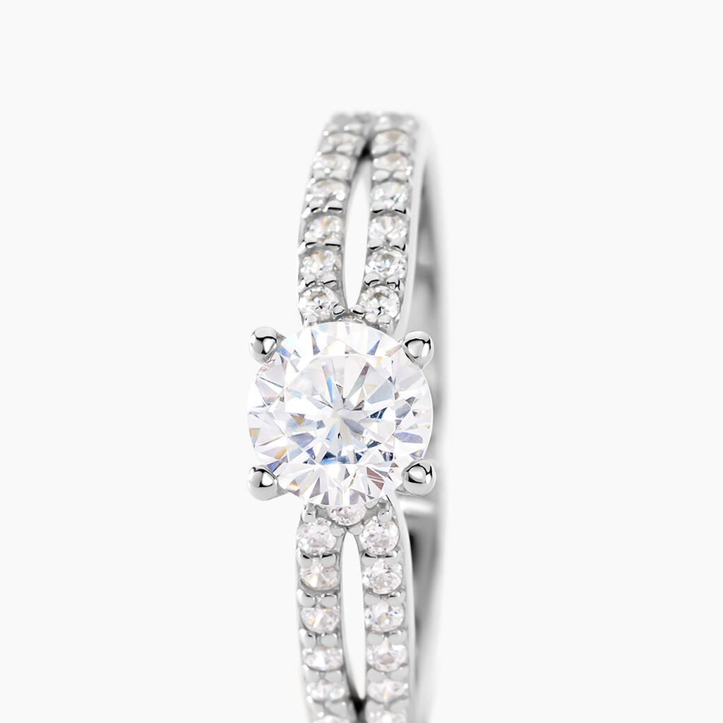 Bague Solitaire Solitea Argent Blanc Oxyde De Zirconium - Bagues solitaires Femme | Histoire d’Or