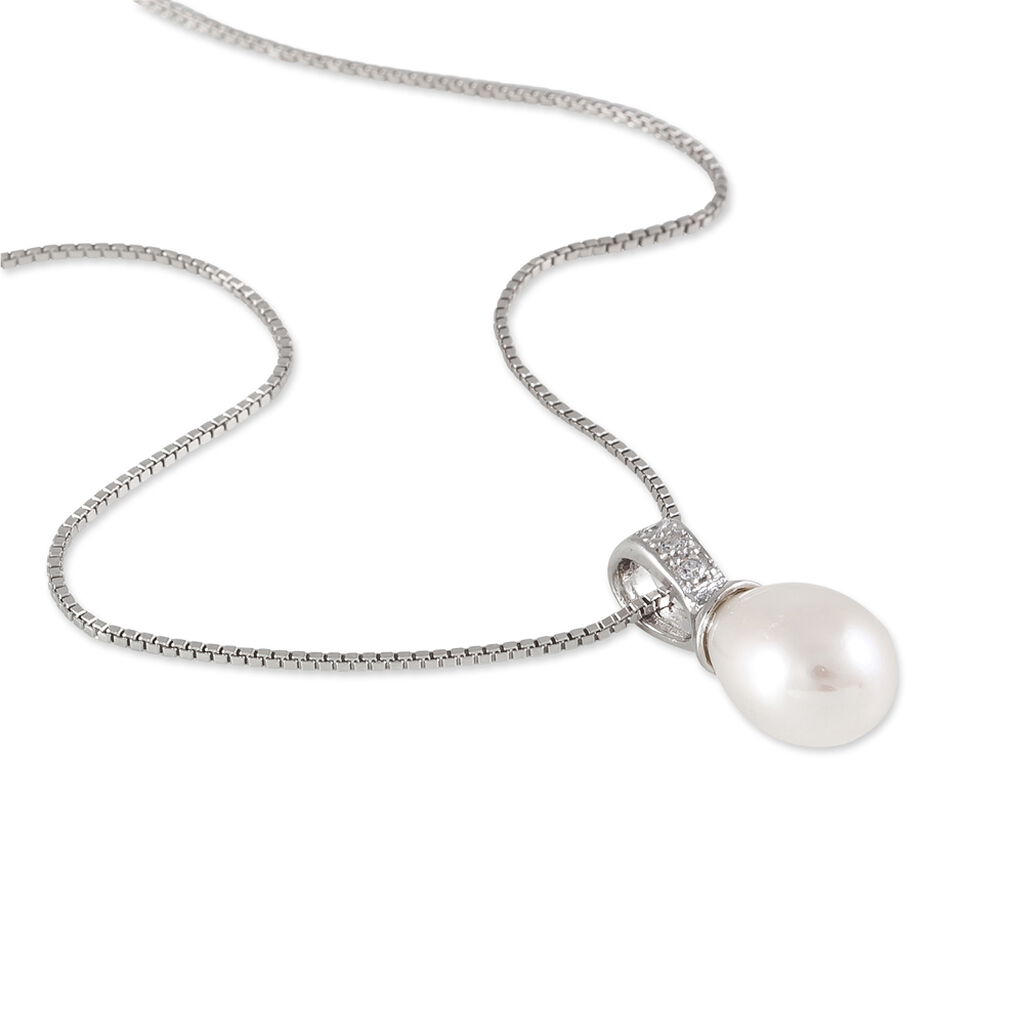 Collier Miley Argent Blanc Perle De Culture - Colliers fantaisie Femme | Histoire d&rsquo;Or
