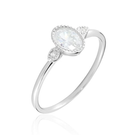 Bague Argent Blanc Afonso Oxyde De Zirconium - Bagues solitaires Femme | Histoire d&rsquo;Or