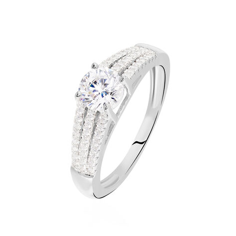 Bague Solitaire Maelline Argent Blanc Oxyde De Zirconium - Bagues solitaires Femme | Histoire d&rsquo;Or