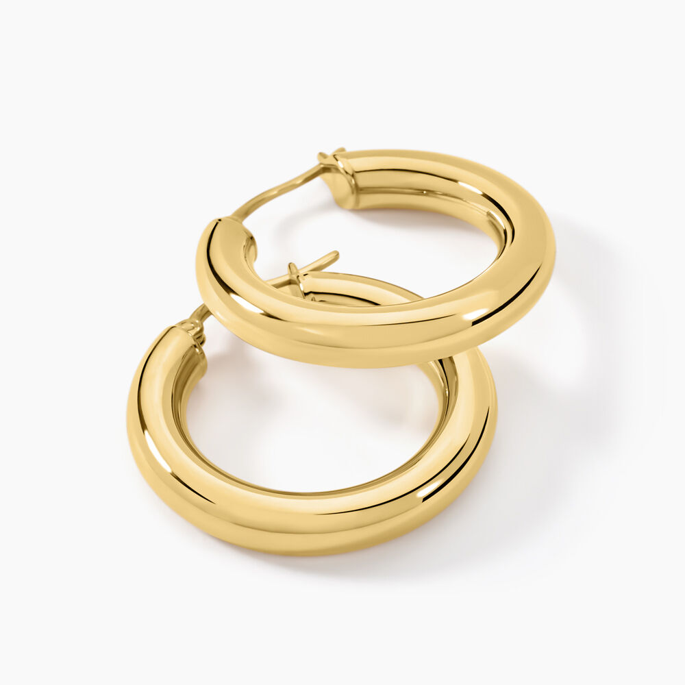 Boucles D'oreilles Créoles En Acier Plaqué Or - Neuf Avec étiquettes, Dormeuses