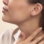 Boucles D'oreilles Puces Ayana Argent Blanc - Boucles d'oreilles fantaisie Femme | Histoire d&rsquo;Or