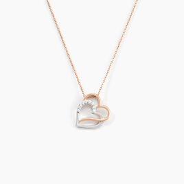 Collier Argent Bicolore Serapis Oxydes De Zirconium - Colliers Coeur Femme | Histoire d’Or