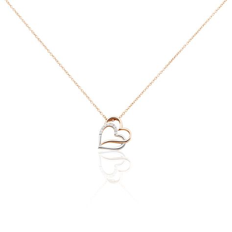 Collier Argent Bicolore Serapis Oxydes De Zirconium - Colliers Coeur Femme | Histoire d’Or