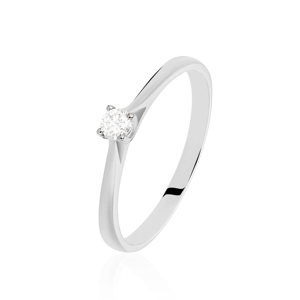 Bague Solitaire Victoria Or Blanc Diamant - Bagues solitaires Femme | Histoire d’Or