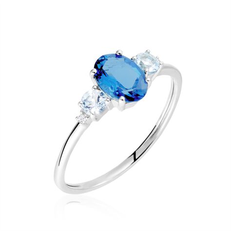 Bague Balthasar Or Blanc Topaze Topaze Oxyde - Bagues solitaires Femme | Histoire d’Or