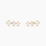Boucles D'oreilles Puces Tryphena Or Jaune Diamant Synth&eacute;tique - Clous d'oreilles Femme | Histoire d&rsquo;Or