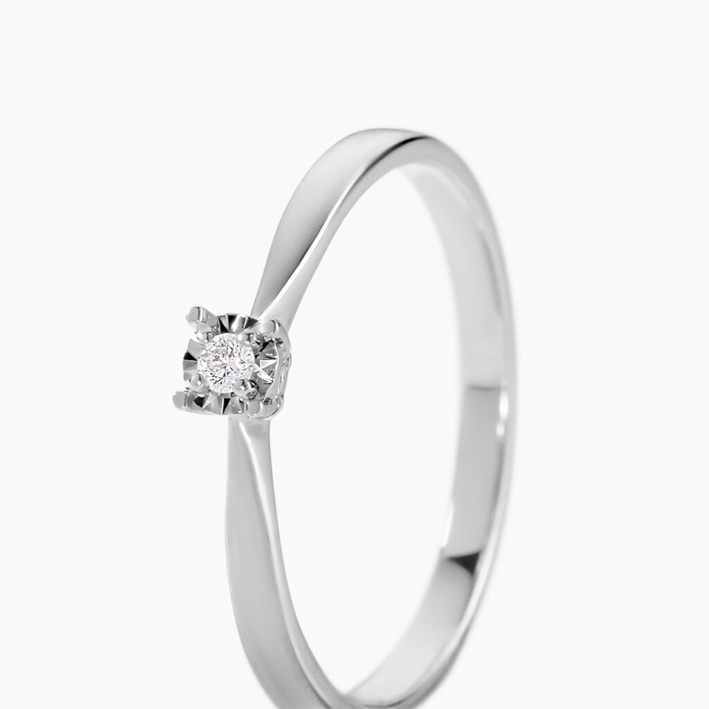 Bague Diamotion Or Blanc Diamant - Bagues solitaires Femme | Histoire d&rsquo;Or