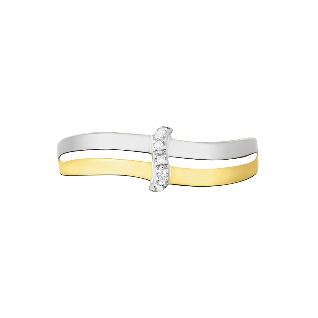 Bague Lisella Or Bicolore Diamant - Bagues avec pierre Femme | Histoire d’Or