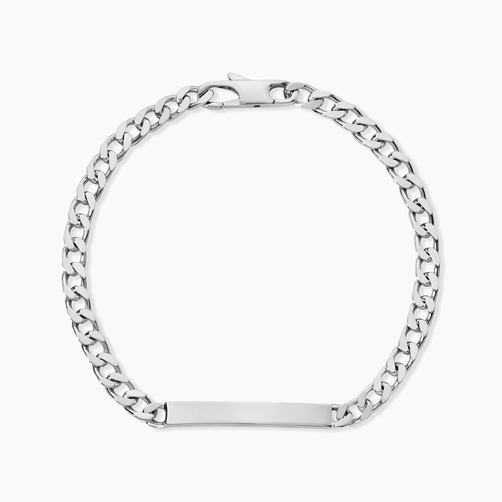 Bracelet Identit&eacute; Argent Blanc Casper - Gourmettes Homme | Histoire d&rsquo;Or