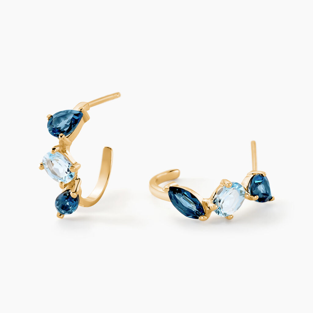 Créoles Printemps Précieux Or Jaune Topaze