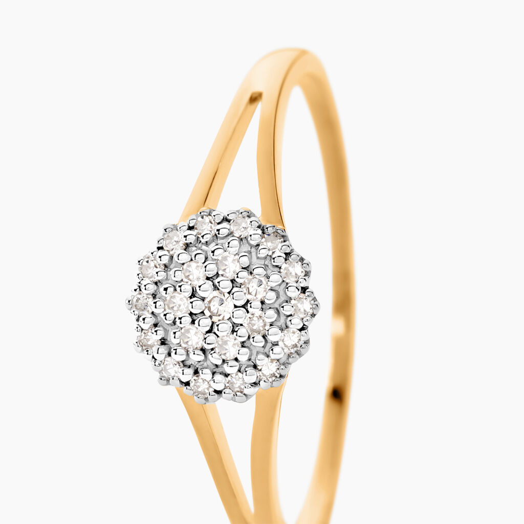 Bague Or Jaune Aspasia Diamants - Bagues avec pierre Femme | Histoire d’Or