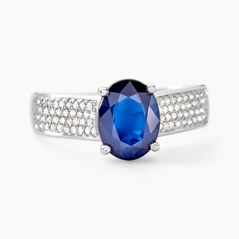 Bague Crista Or Blanc Saphir Et Diamant - Bagues solitaires Femme | Histoire d’Or