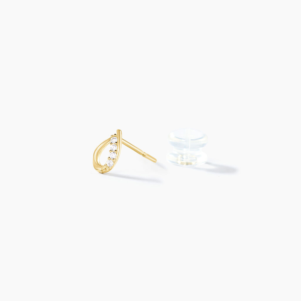 Boucles D'oreilles Puces Lisianthus Or Jaune Oxyde - Clous d'oreilles Femme | Histoire d&rsquo;Or