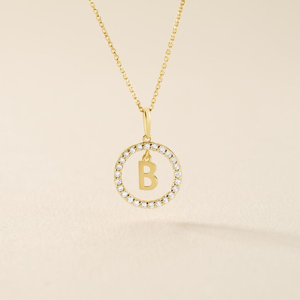 Pendentif Gabe Or Jaune Oxyde De Zirconium - Pendentifs Femme | Histoire d&rsquo;Or