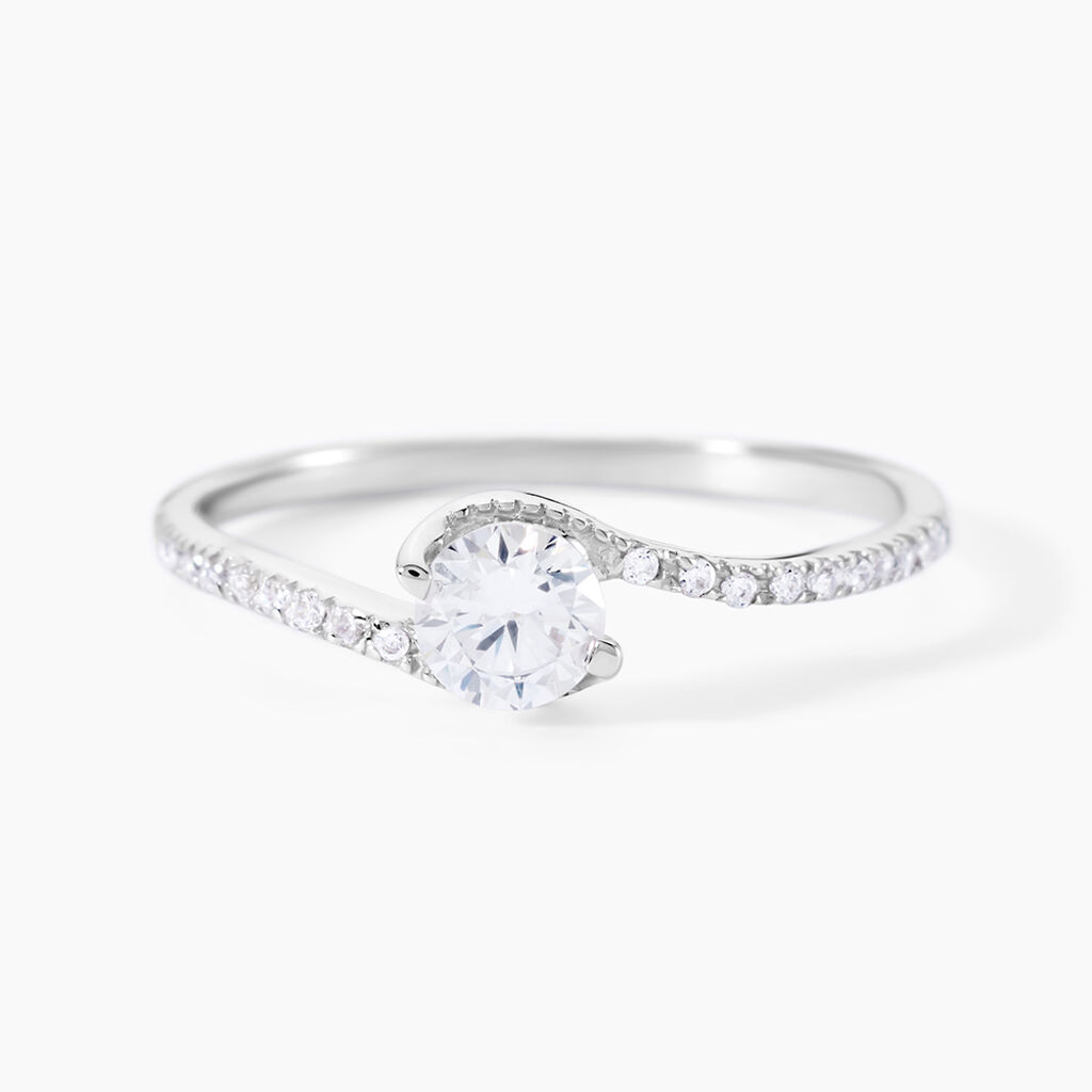 Bague Olly Or Blanc Oxyde De Zirconium - Bagues solitaires Femme | Histoire d’Or