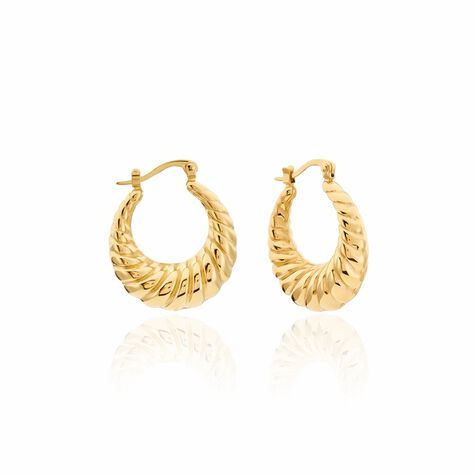 Créoles Clive Acier Doré - Boucles d'oreilles créoles Femme | Histoire d’Or