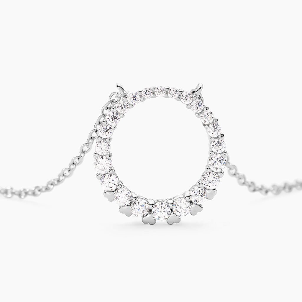 Collier Ela&iuml;s Argent Blanc Oxyde De Zirconium - Colliers fantaisie Femme | Histoire d&rsquo;Or