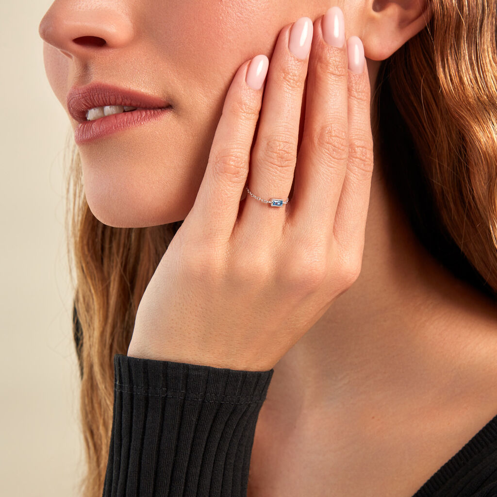 Bague Aselya Argent Blanc Oxyde De Zirconium - Bagues solitaires Femme | Histoire d’Or
