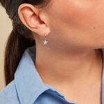 Cr&eacute;oles Lupita Argent Blanc - Boucles d'oreilles cr&eacute;oles Femme | Histoire d&rsquo;Or